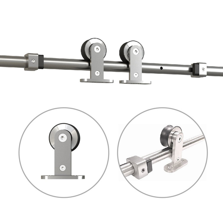 Calhome Panelled Manufactured Wood and Metal Barn Door with